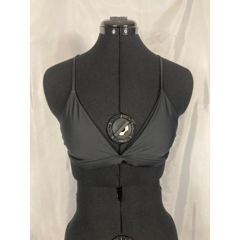 M Black Triangle Bikini Top Adjustable Straps